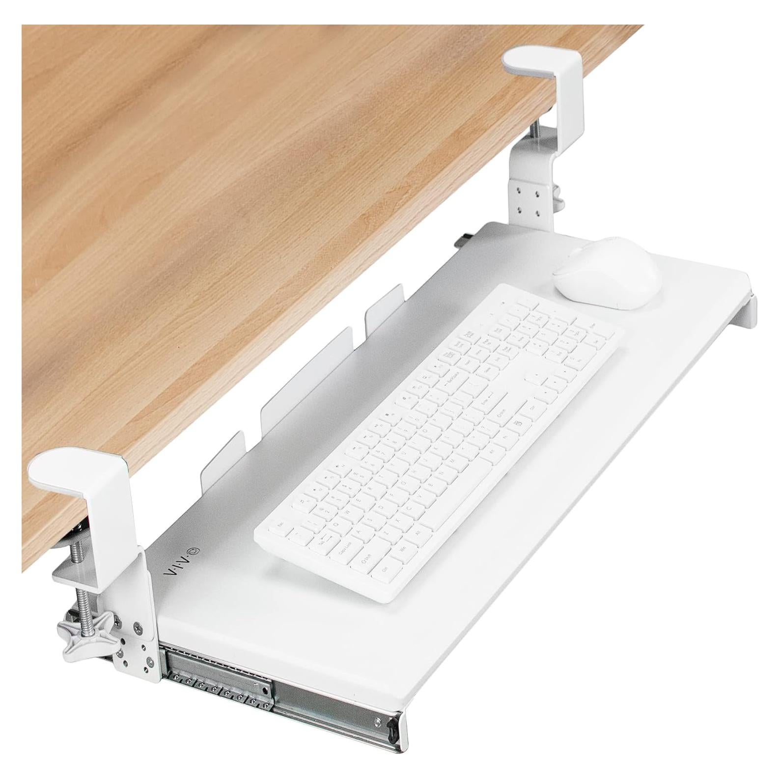 Bandeja de Teclado Ajustable VIVO MOUNT-KB05HW Blanca 27x11cm