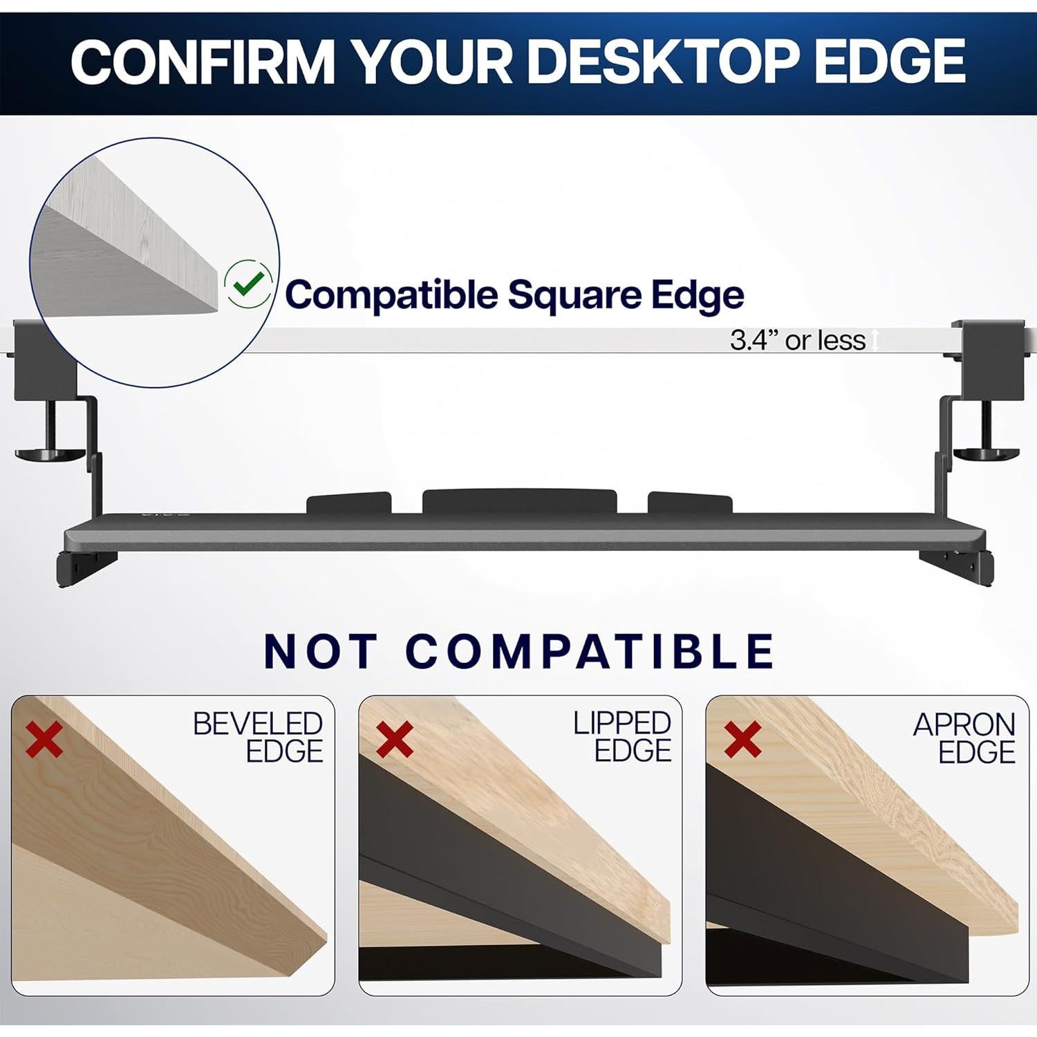 Bandeja de Teclado Ajustable VIVO MOUNT-KB05HW Blanca 27x11cm