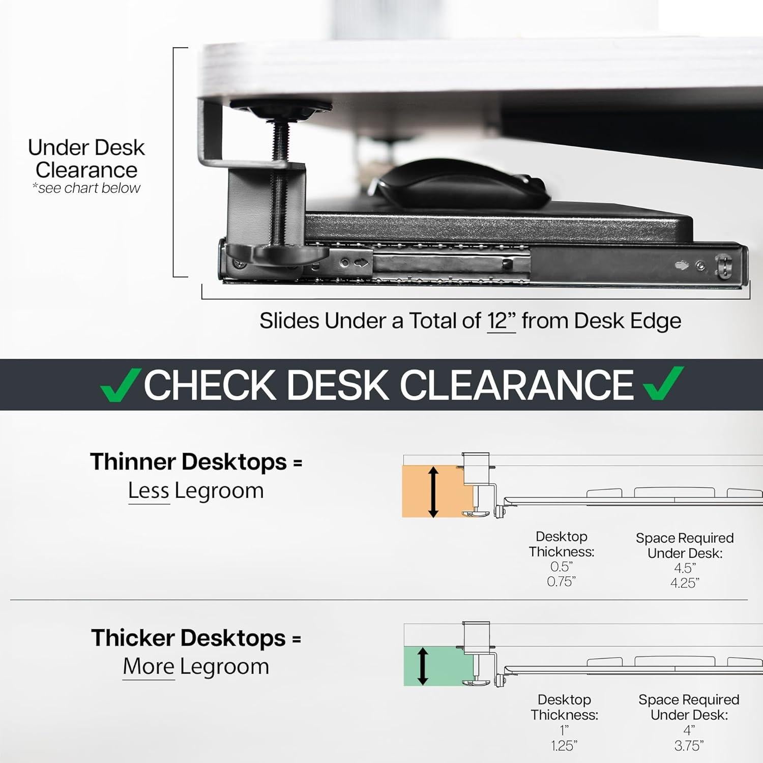 Bandeja para Teclado VIVO MOUNT-KB05P con Luz LED RGB