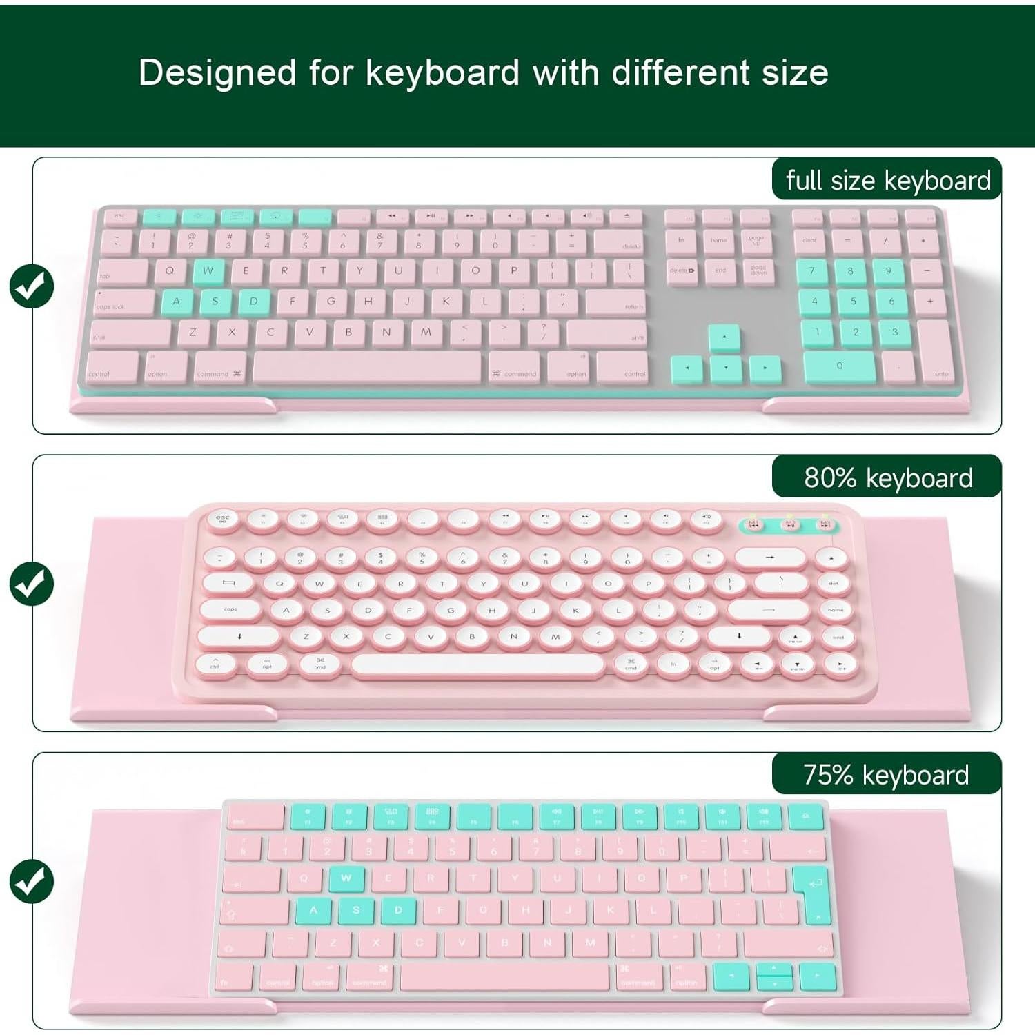 Soporte Ergonómico para Teclado Bosscasa Rosa Claro 43.2cm
