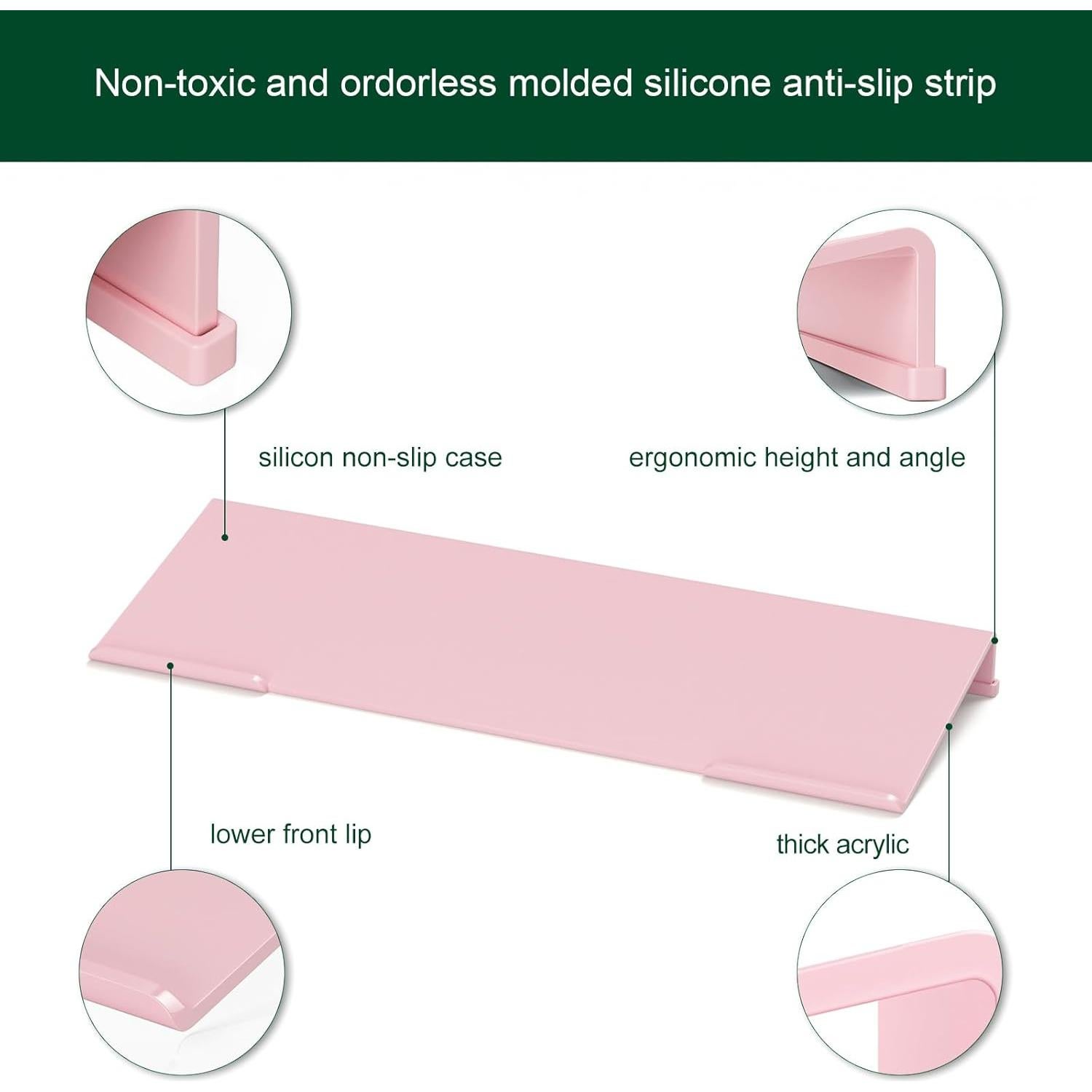 Soporte Ergonómico para Teclado Bosscasa Rosa Claro 43.2cm