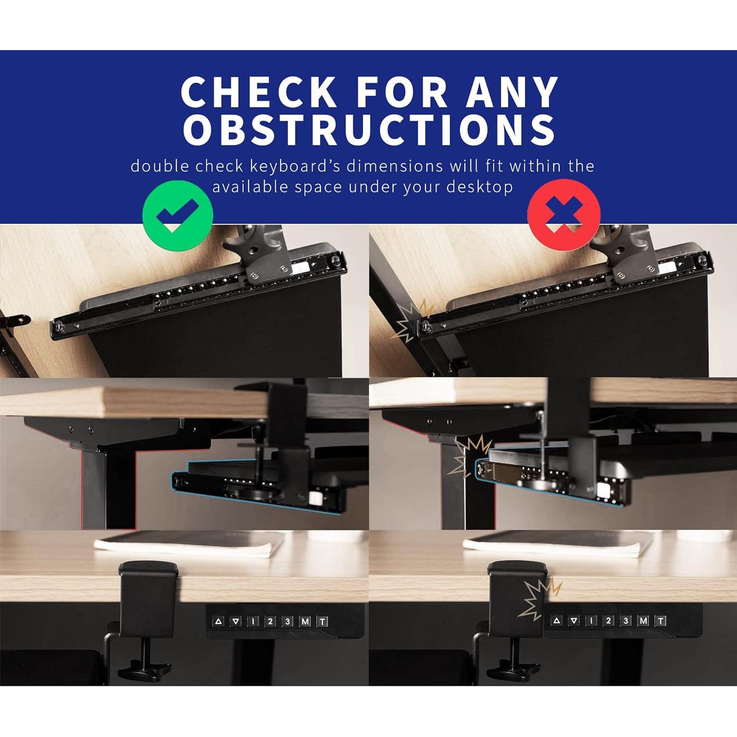 Bandeja de Teclado Ajustable VIVO con Cajón, 68.6x27.9cm