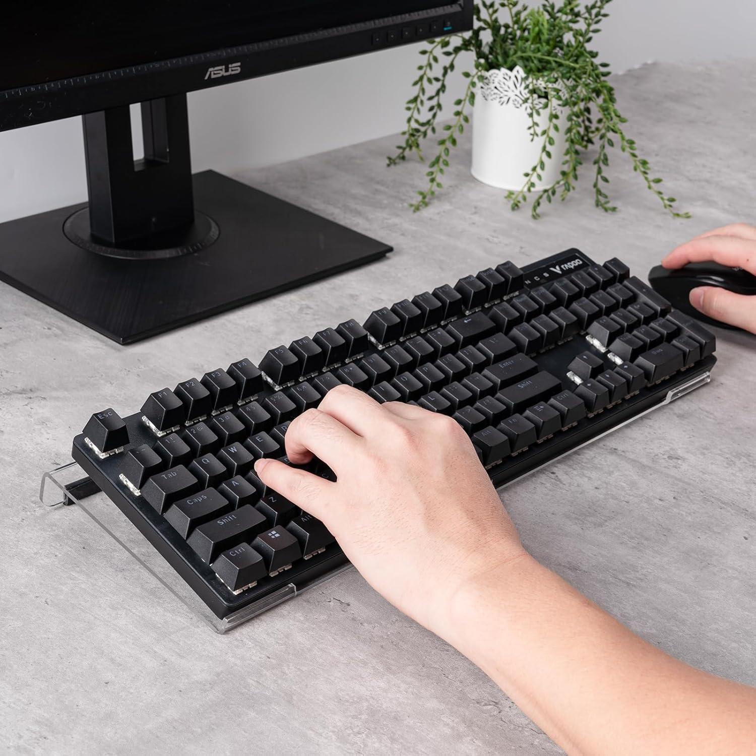 Soporte de Teclado Ergonómico BOOMIBOO Acrílico Transparente 43.2x14.5cm