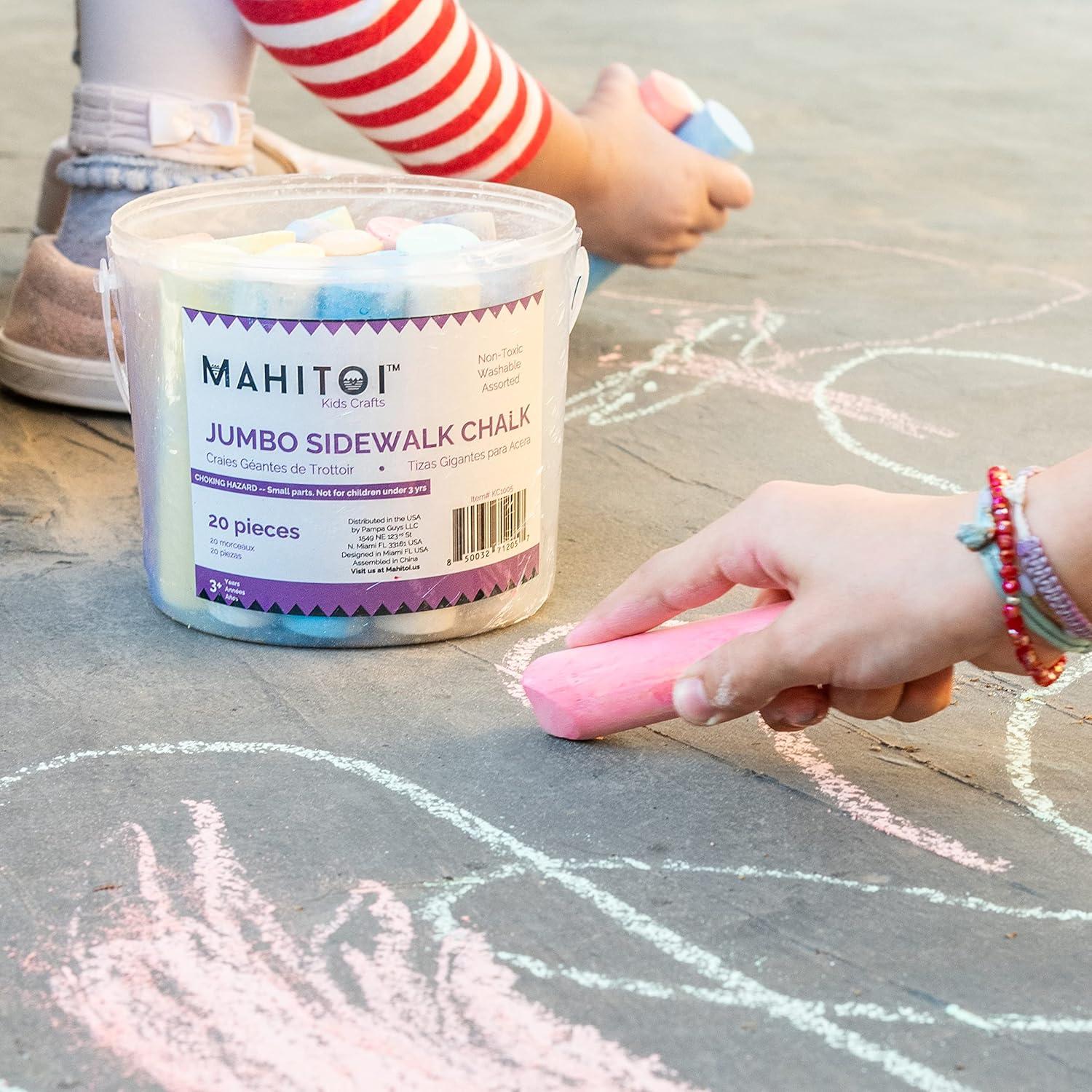 Tiza de Acera Jumbo MAHITOI Multicolor Lavable 20 Piezas