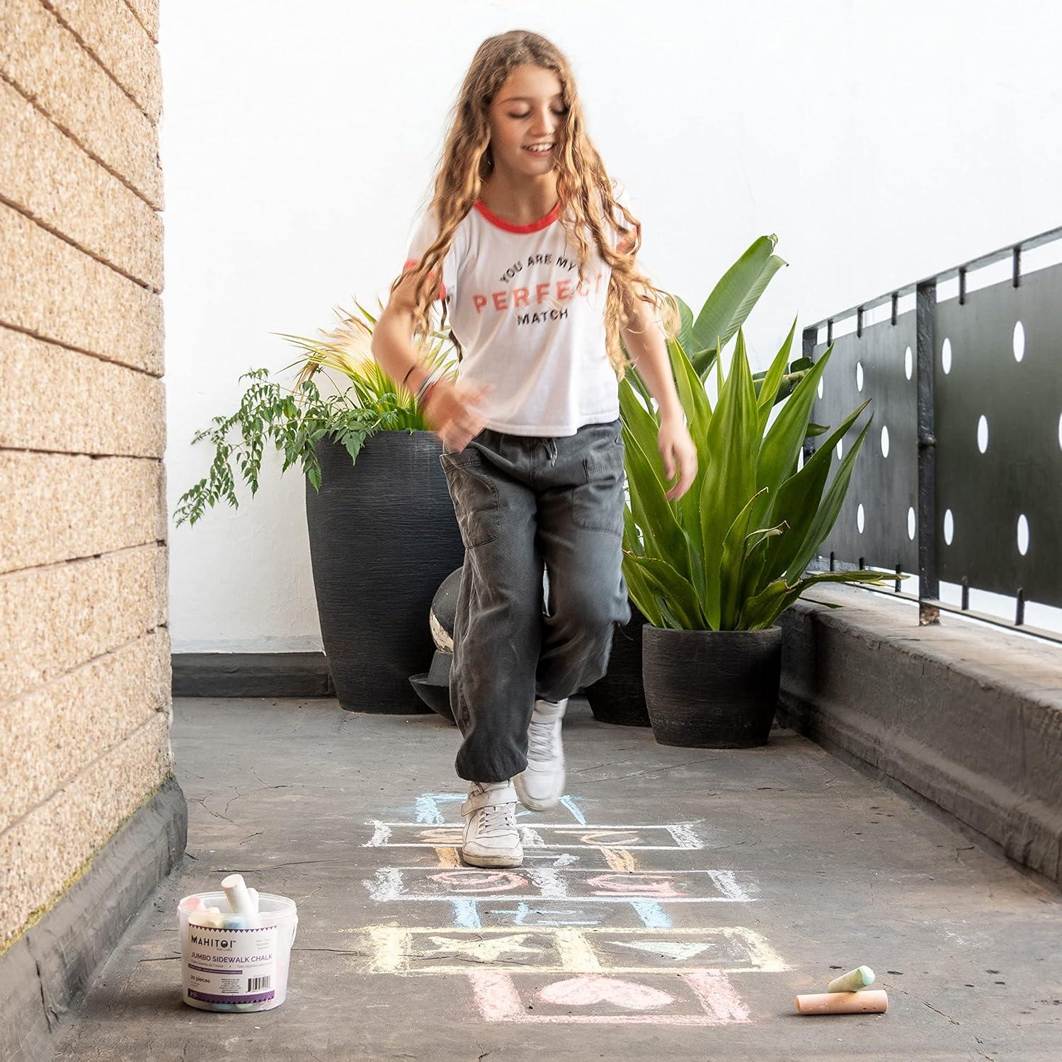 Tiza de Acera Jumbo MAHITOI Multicolor Lavable 20 Piezas