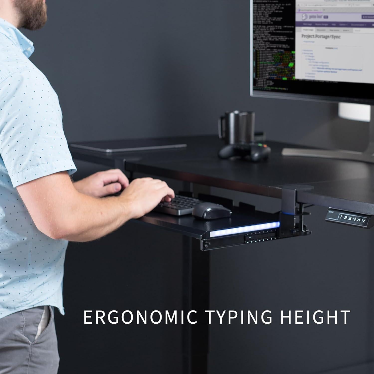 Bandeja de Teclado VIVO MOUNT-KB05EL con Luces LED RGB 68.58 cm