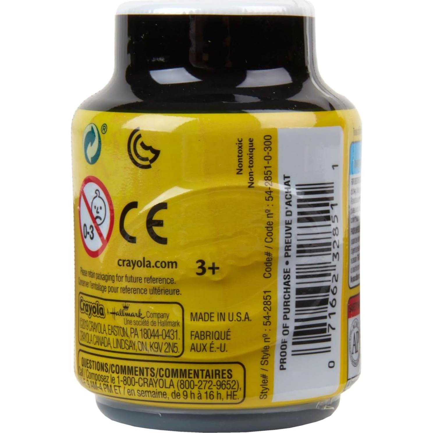Pintura Lavable Crayola 60 ml Negra para Manualidades