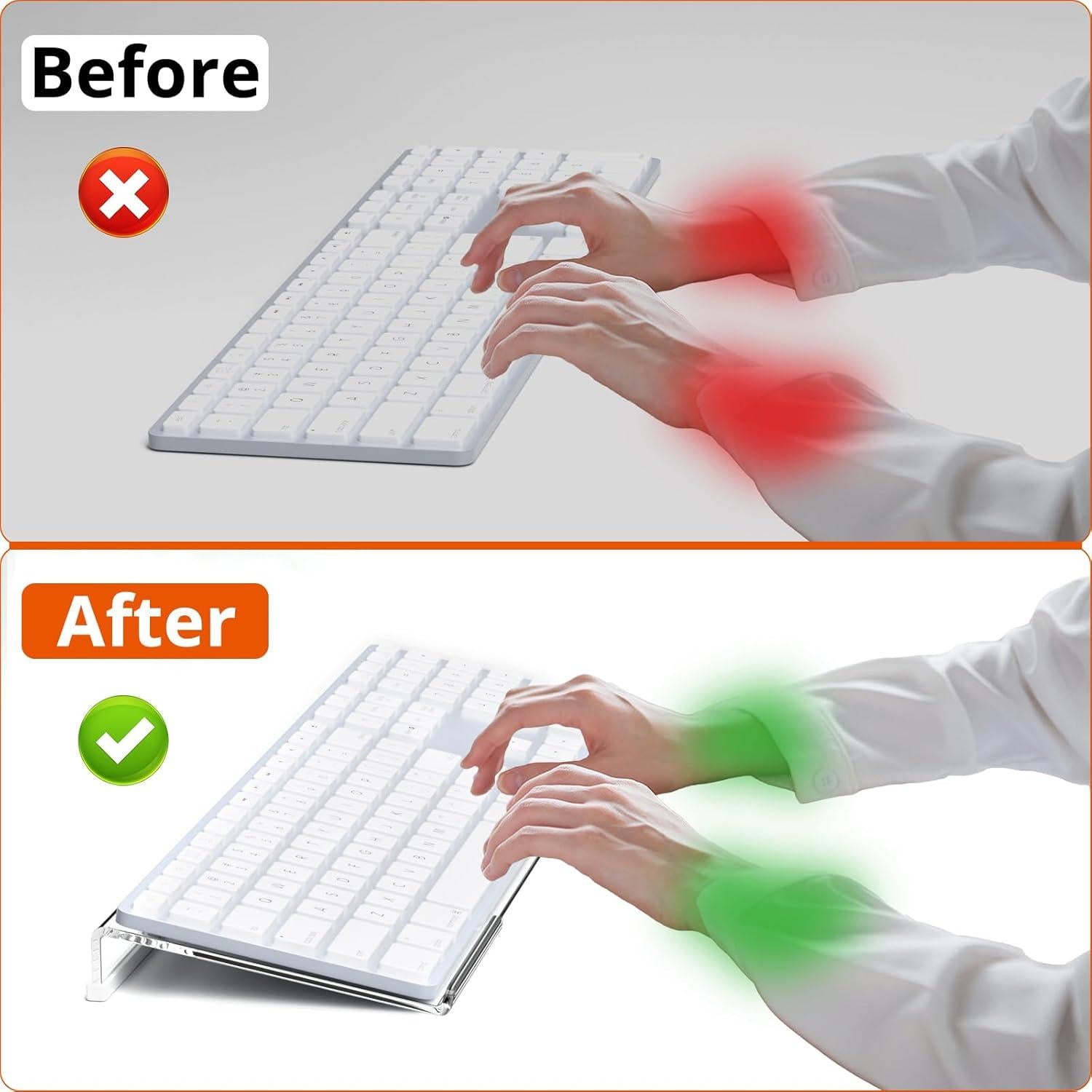 Soporte Elevador Ergonómico para Teclado Richboom Acrílico Transparente