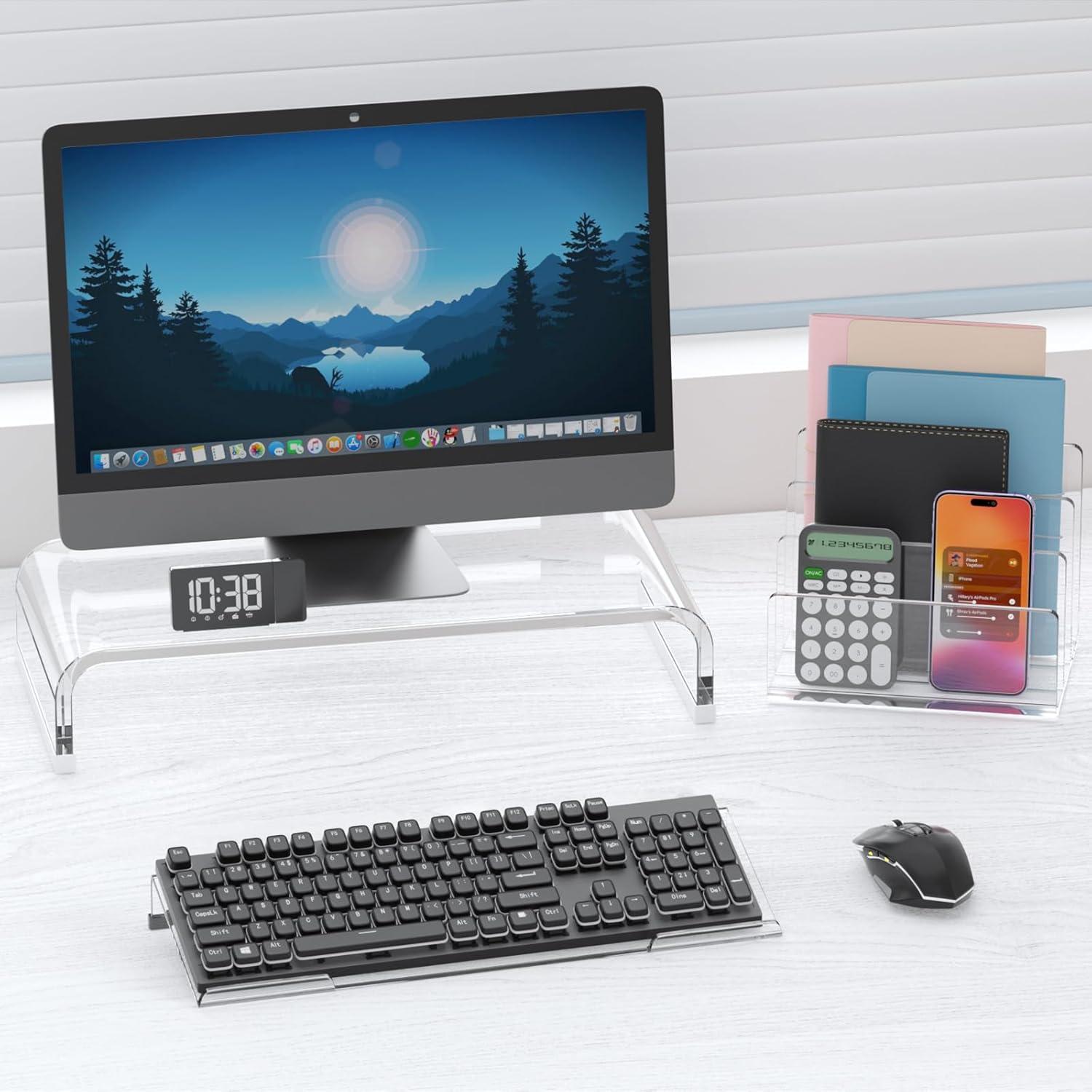 Soporte Elevador Ergonómico para Teclado Richboom Acrílico Transparente