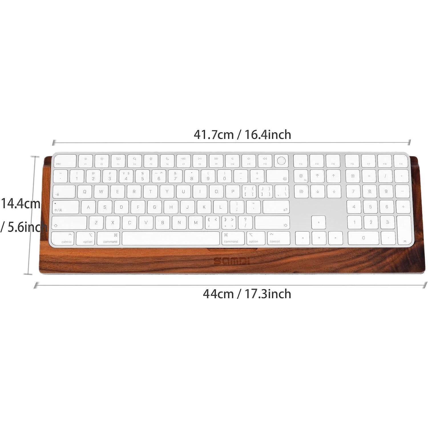 Bandeja de teclado ergonómica SAMDI de madera y acero inoxidable - Nogal negro