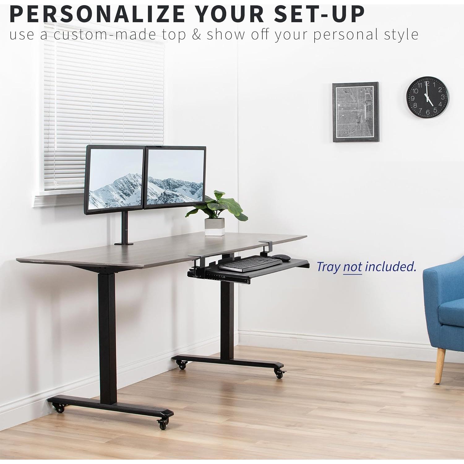 Abrazadera y Rieles Deslizantes VIVO para Bandeja de Teclado