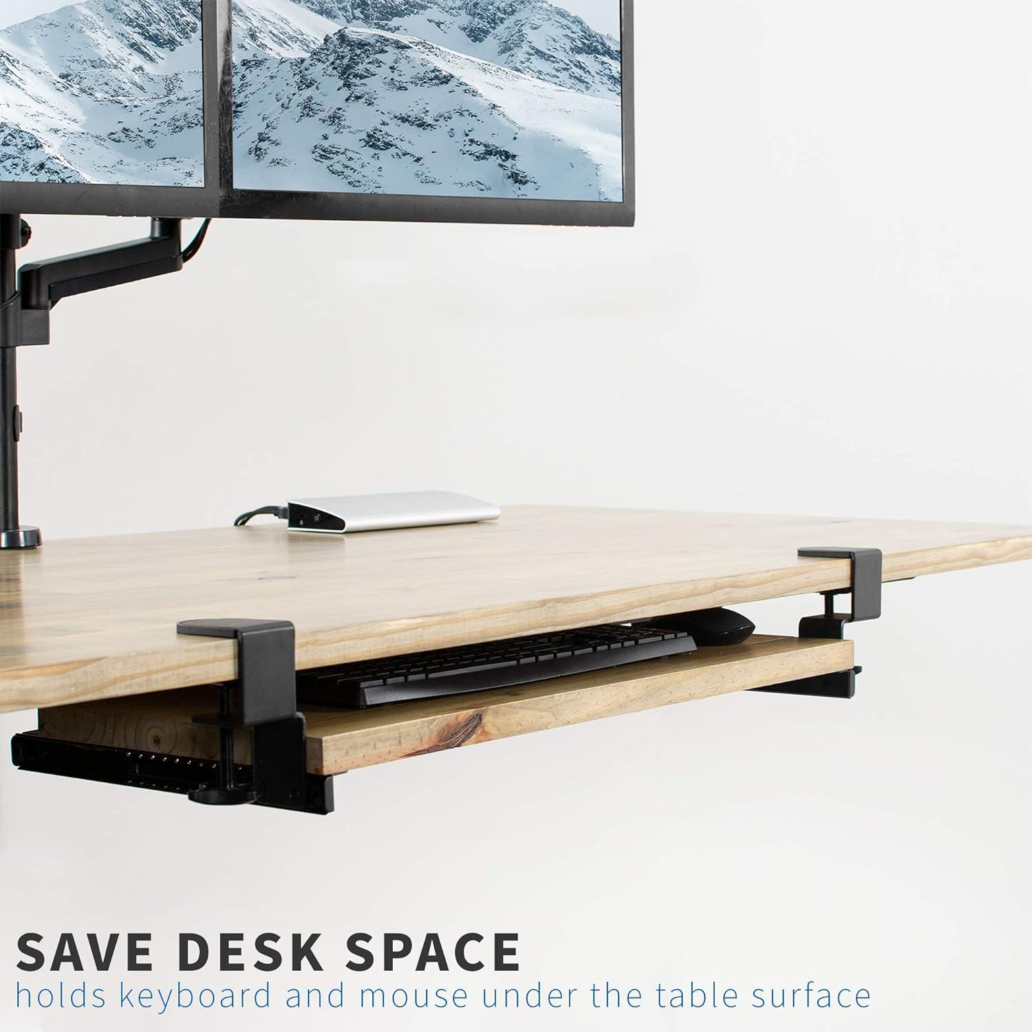 Abrazadera y Rieles Deslizantes VIVO para Bandeja de Teclado