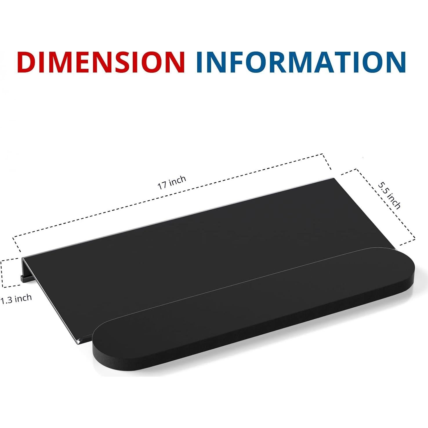 Soporte de Teclado Ergonómico KOTEMON 43.2 cm Acrílico Negro