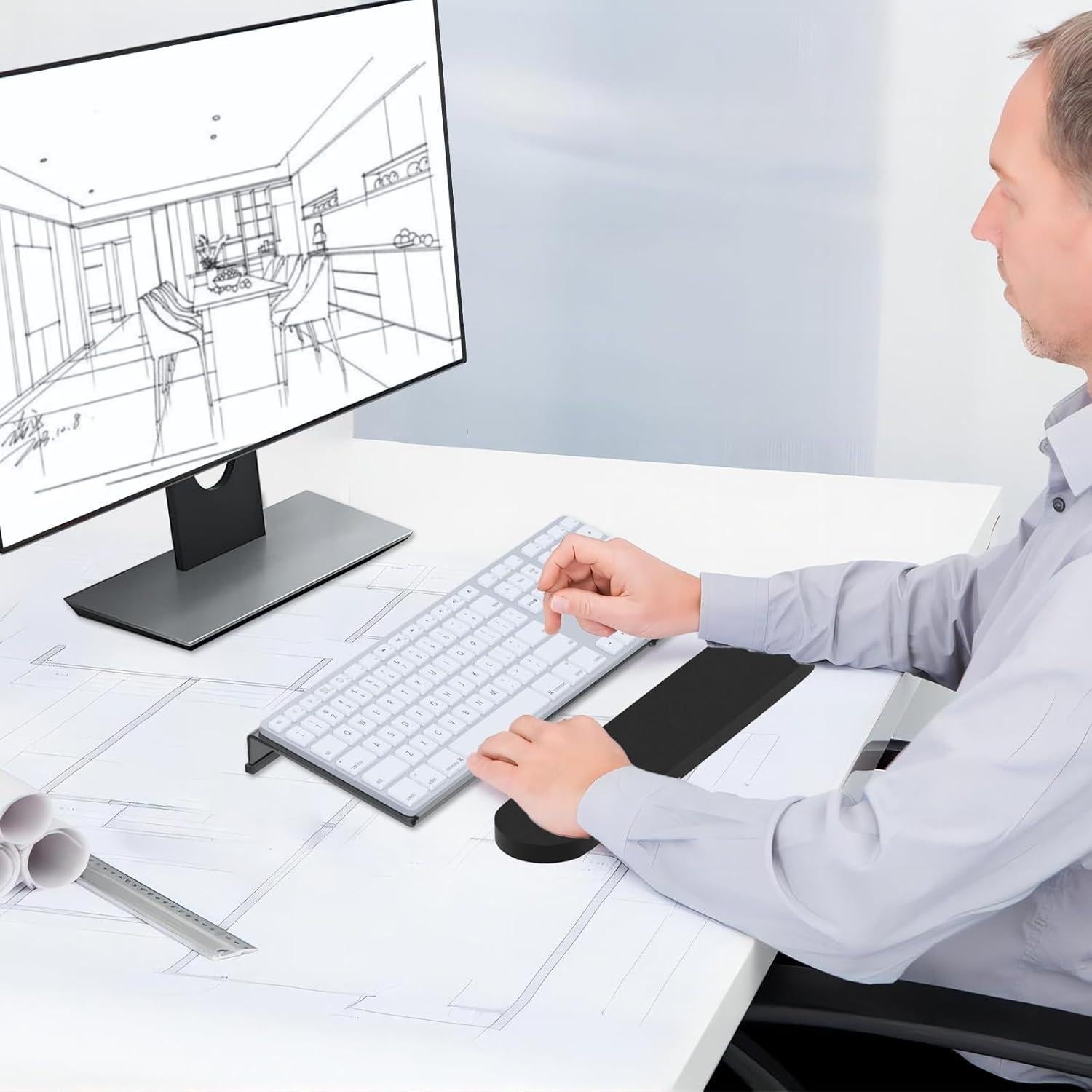 Soporte de Teclado Ergonómico KOTEMON 43.2 cm Acrílico Negro