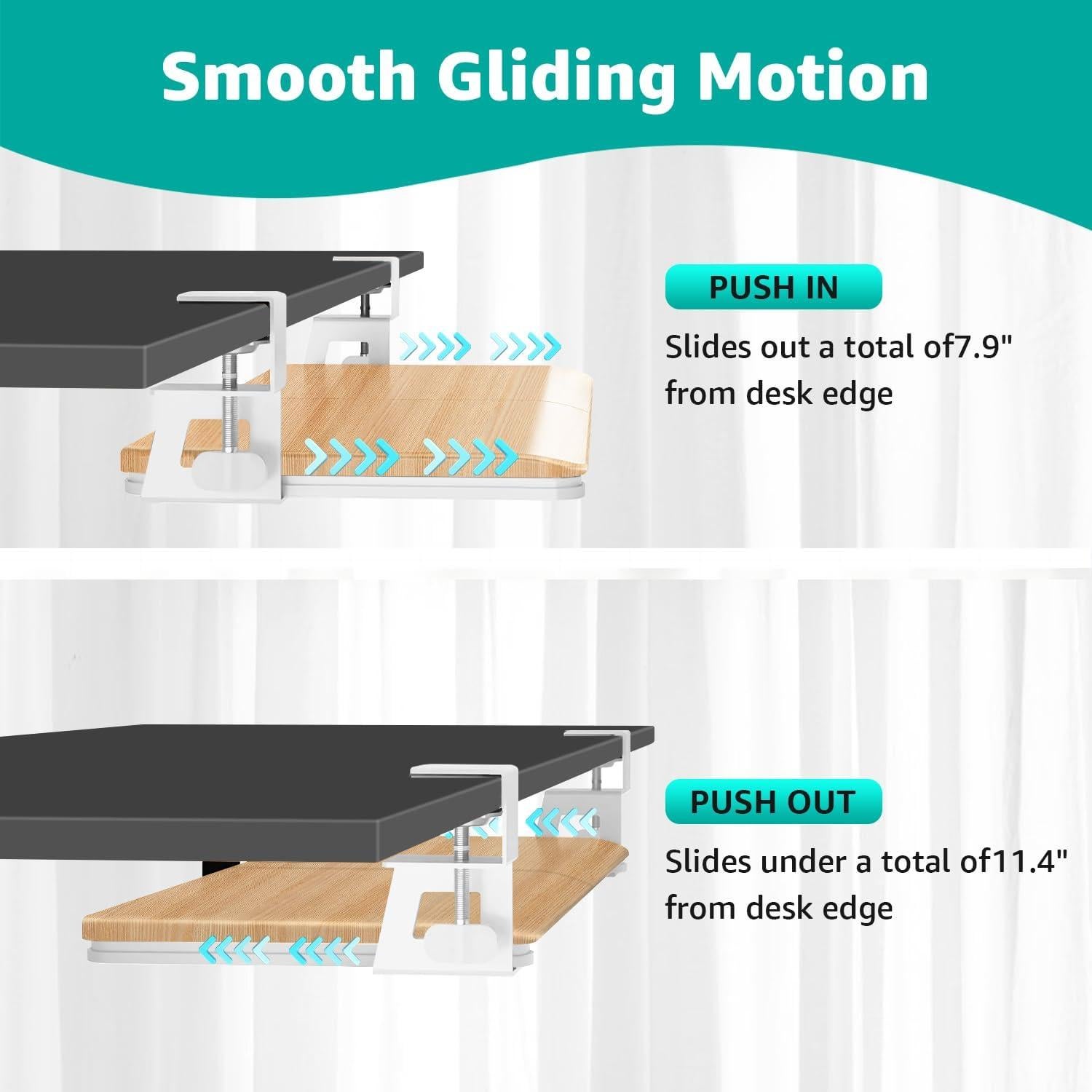 Bandeja de Teclado CALASK 65 cm con Montaje en C-Clip