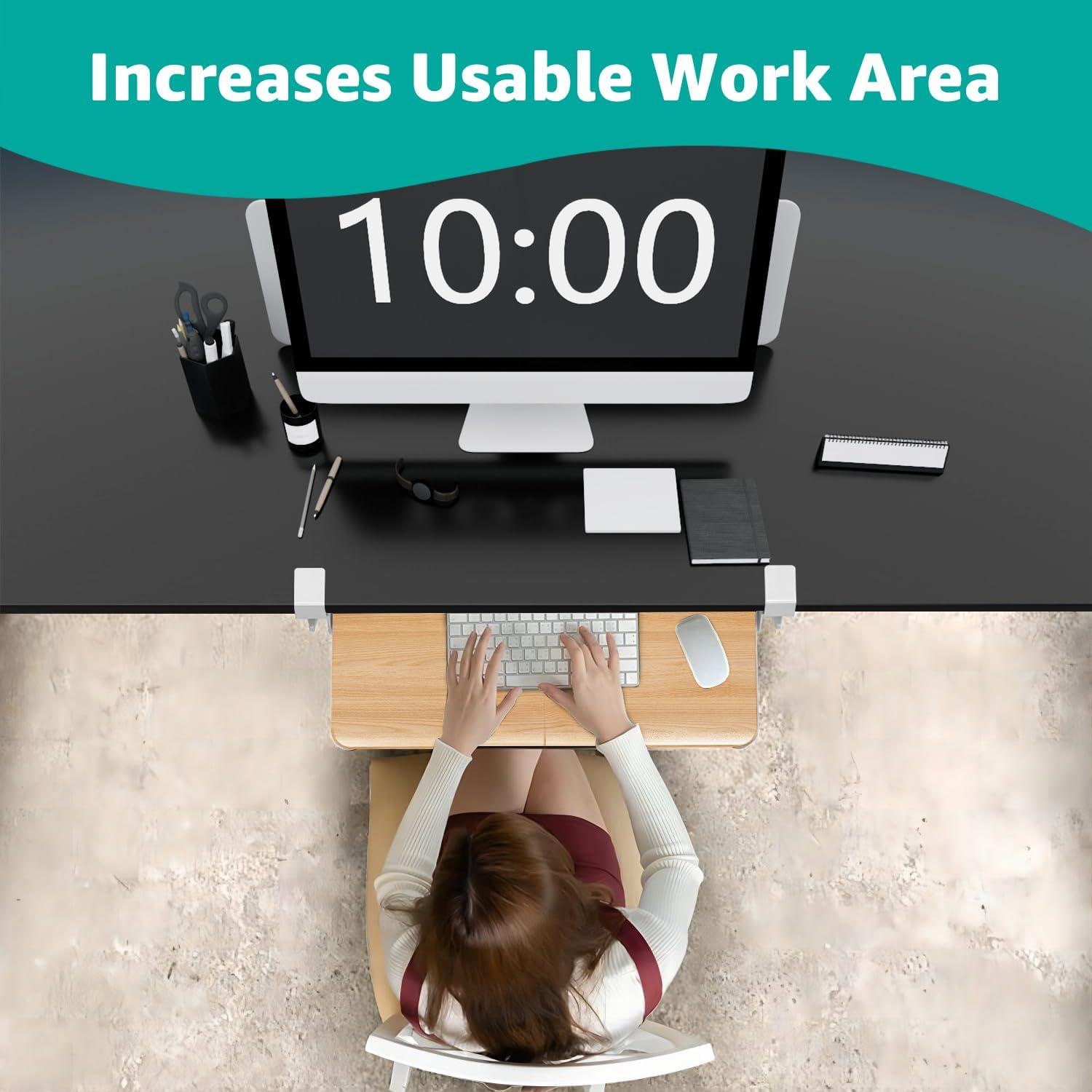 Bandeja de Teclado CALASK 65 cm con Montaje en C-Clip