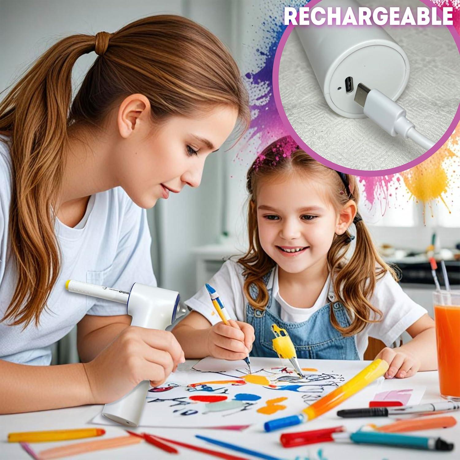 Juego de Aerógrafo BECUSSITTA - 24 Marcadores y 20 Plantillas