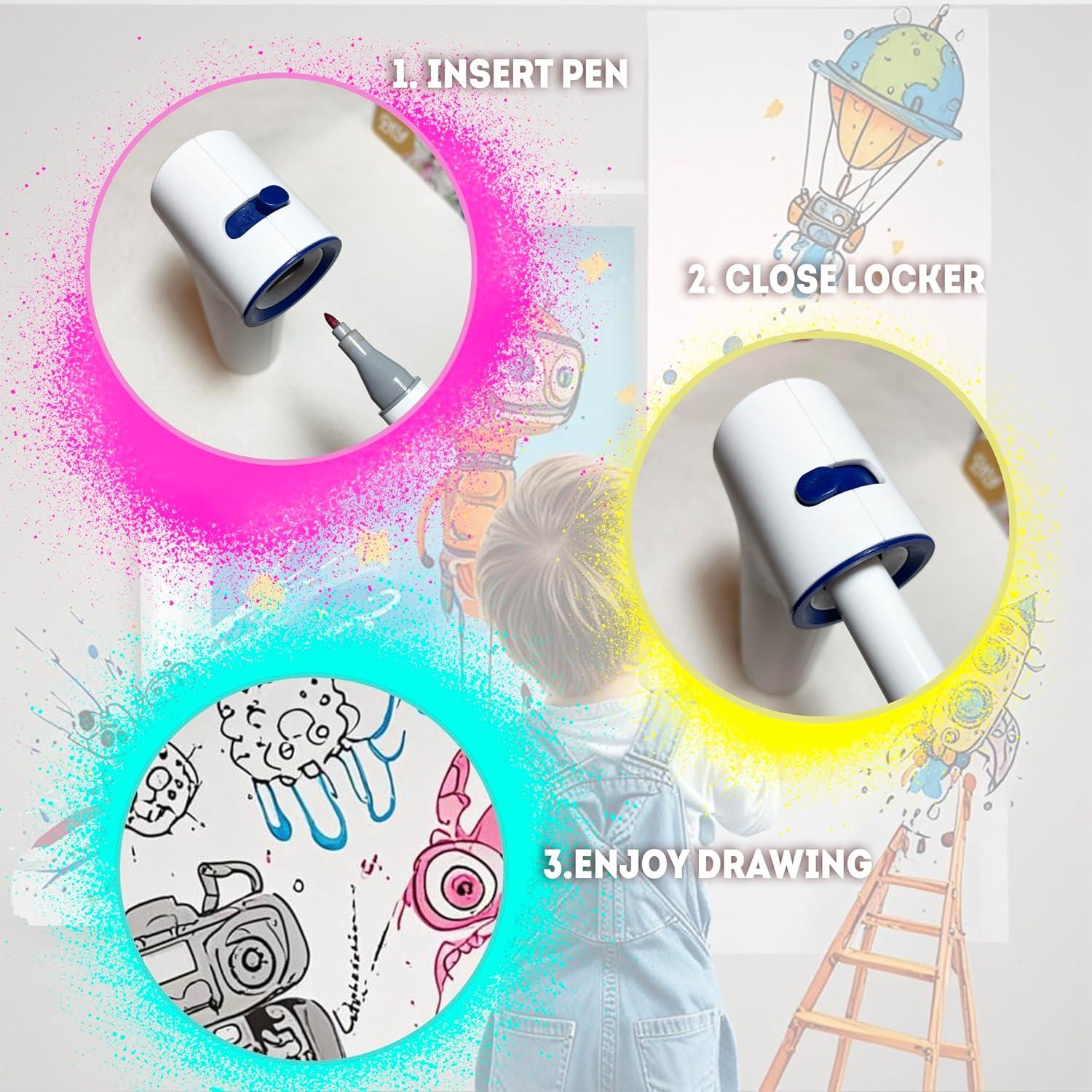 Juego de Aerógrafo BECUSSITTA - 24 Marcadores y 20 Plantillas