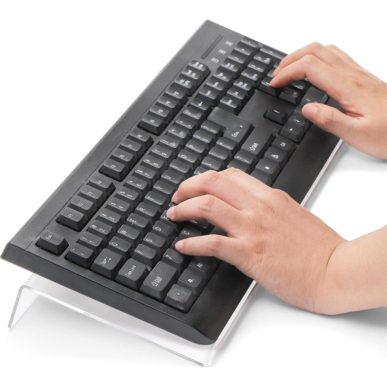 Soportes de Teclado Inclinados Eorbow - Paquete de 2, Acrílico Transparente