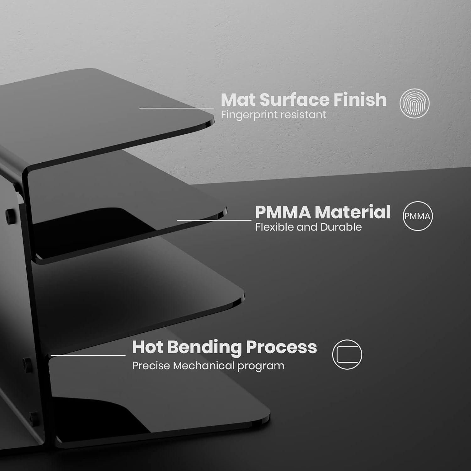 Soporte de Almacenamiento para Teclado Yikola 3 Niveles Acrílico Negro