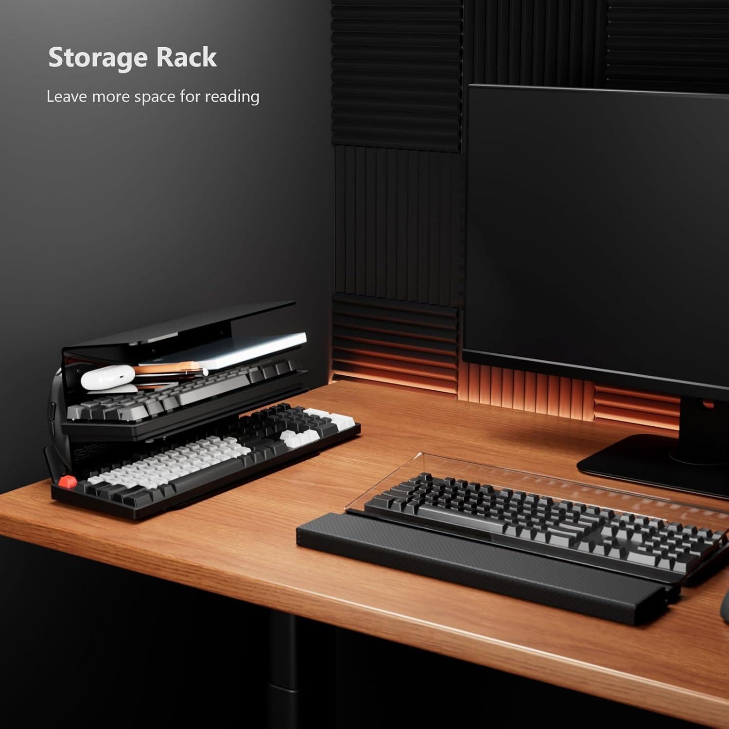 Soporte de Almacenamiento para Teclado Yikola 3 Niveles Acrílico Negro