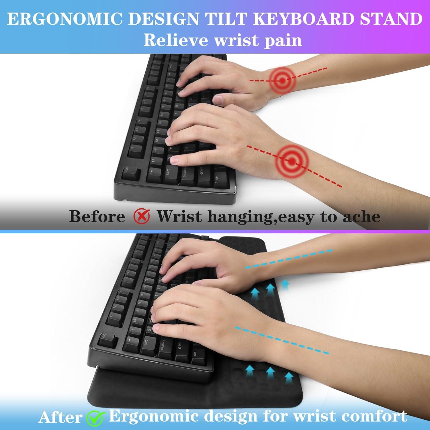 Soporte de Teclado Ergonómico CFHYZAZNCL con Almohadilla Negra