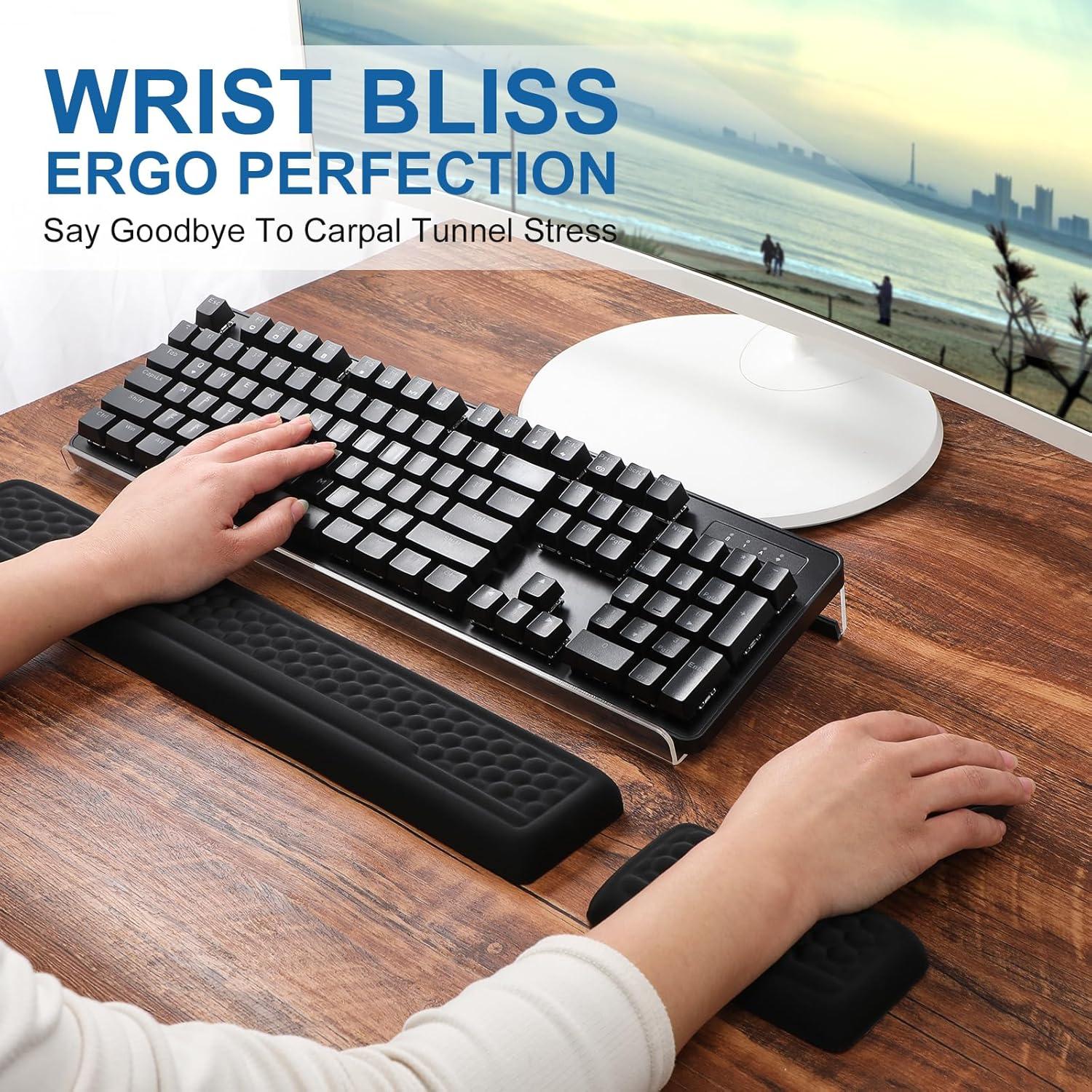 Soporte de Teclado Ergonómico Sushret 3-en-1 con Reposamuñecas