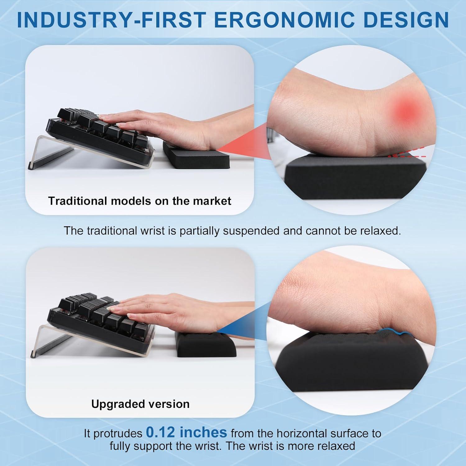 Soporte de Teclado Ergonómico Sushret 3-en-1 con Reposamuñecas