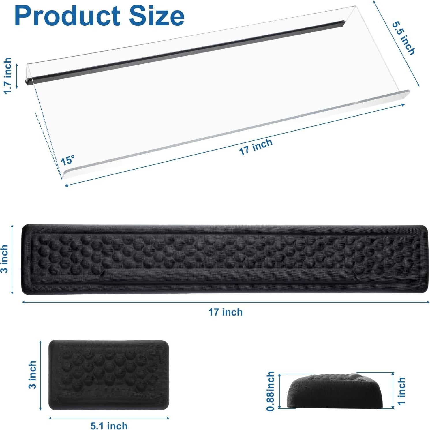 Soporte de Teclado Ergonómico Sushret 3-en-1 con Reposamuñecas