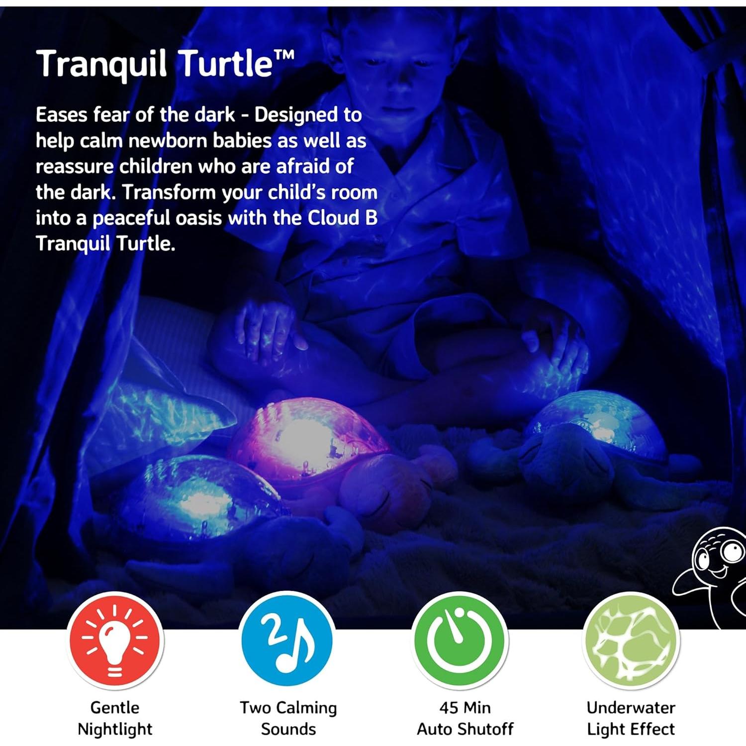 Proyector de Luz Nocturna Tortuga Tranquila Cloud b Rosa