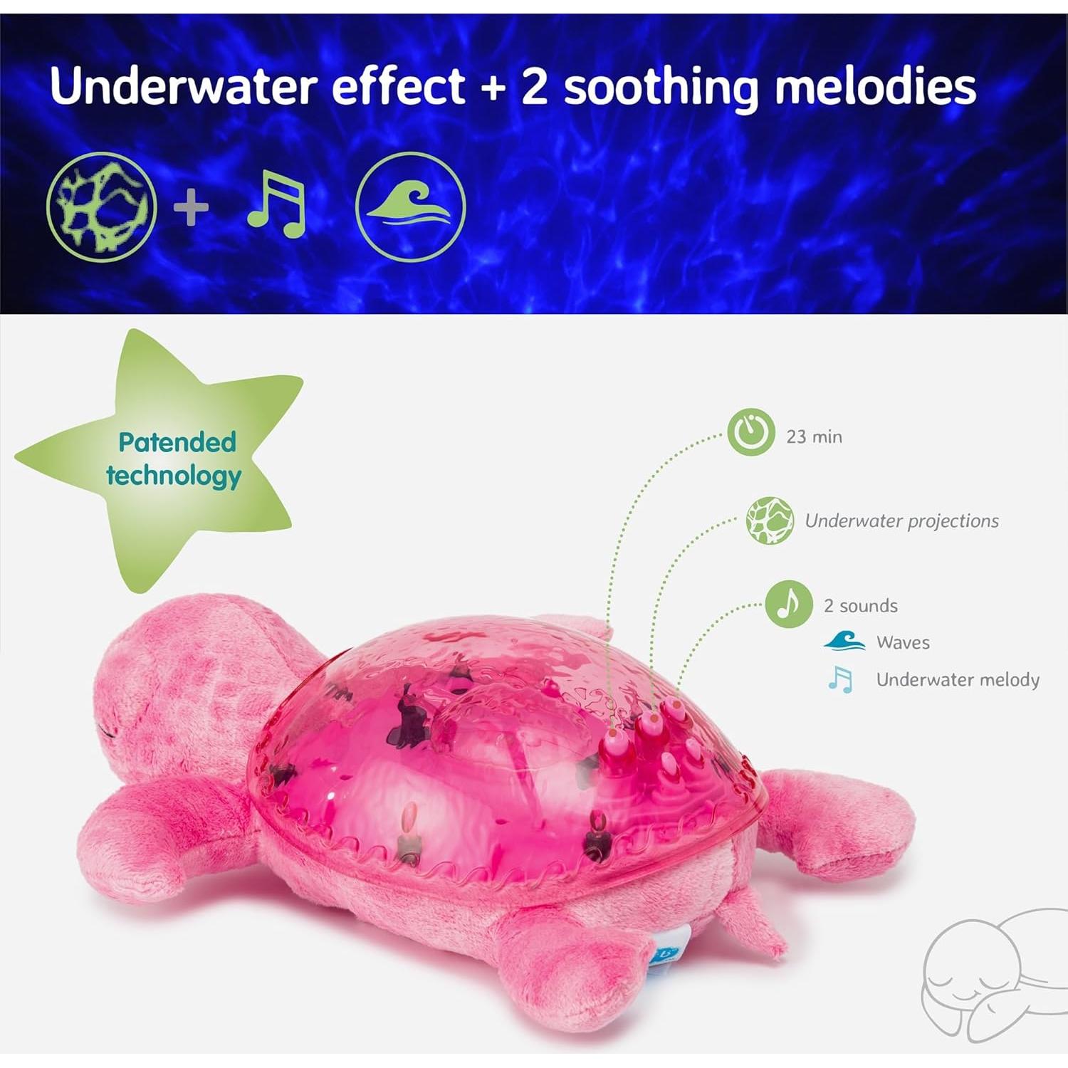 Proyector de Luz Nocturna Tortuga Tranquila Cloud b Rosa