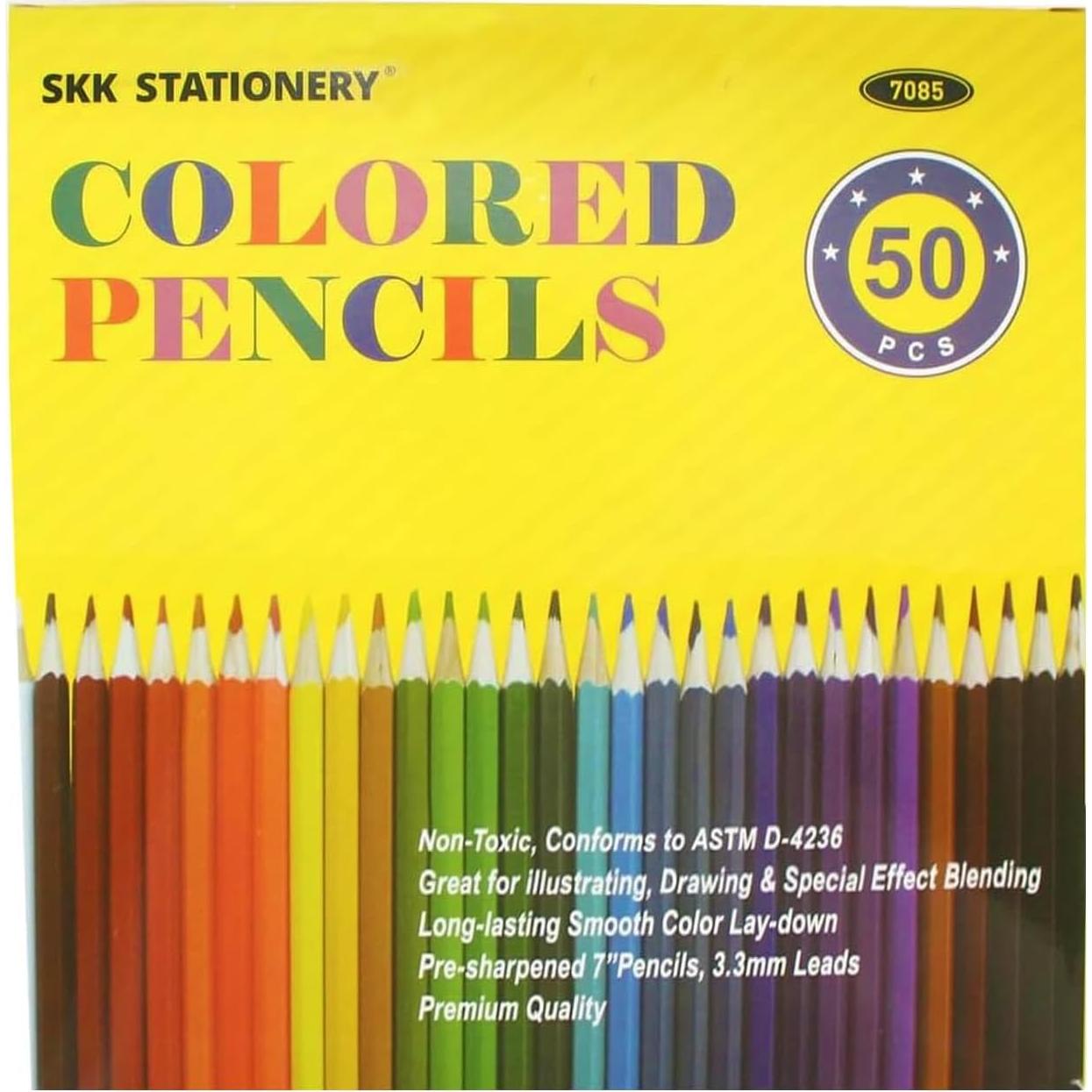 Lápices de Colores SKKSTATIONERY 50Pcs Multicolor 17.78cm