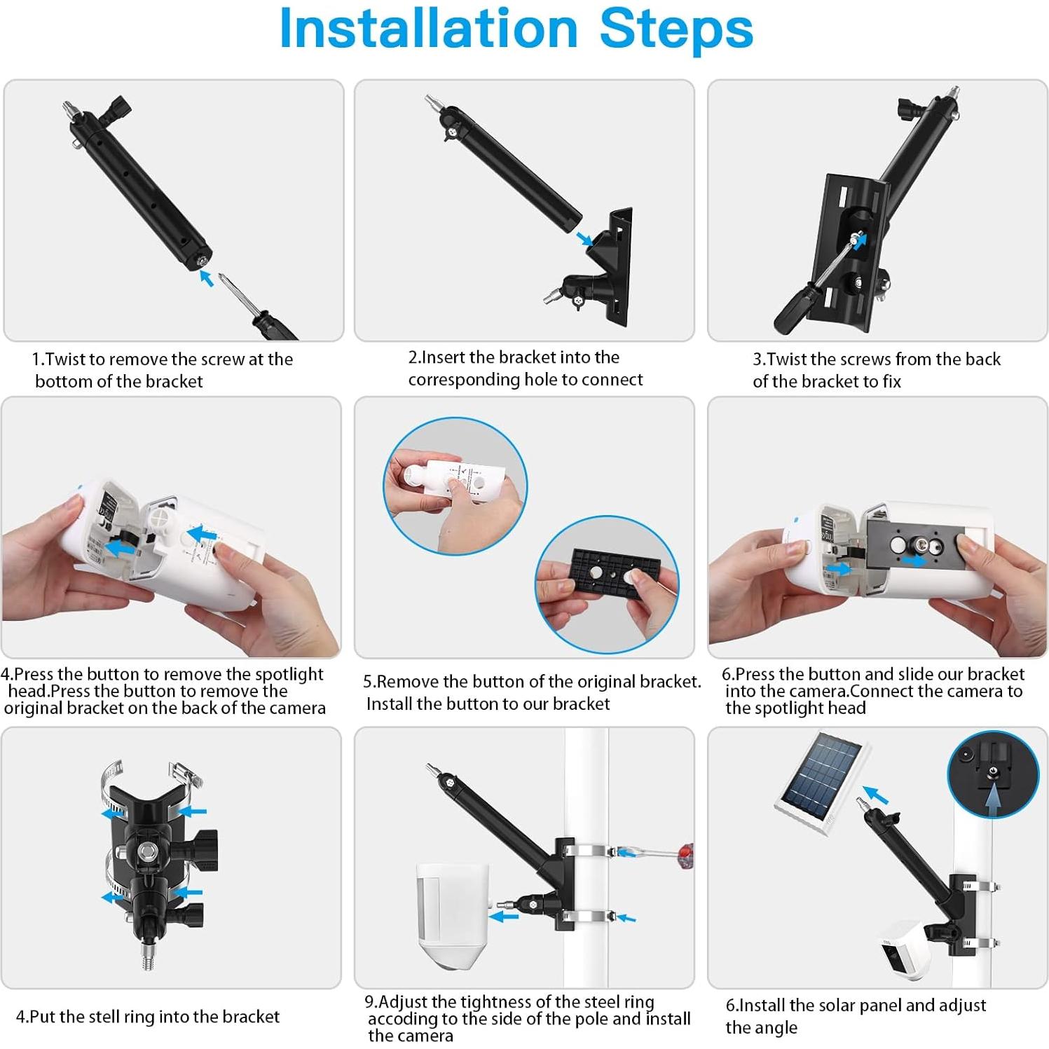 Soporte de Montaje en Poste HOLACA para Ring y Spotlight Cam