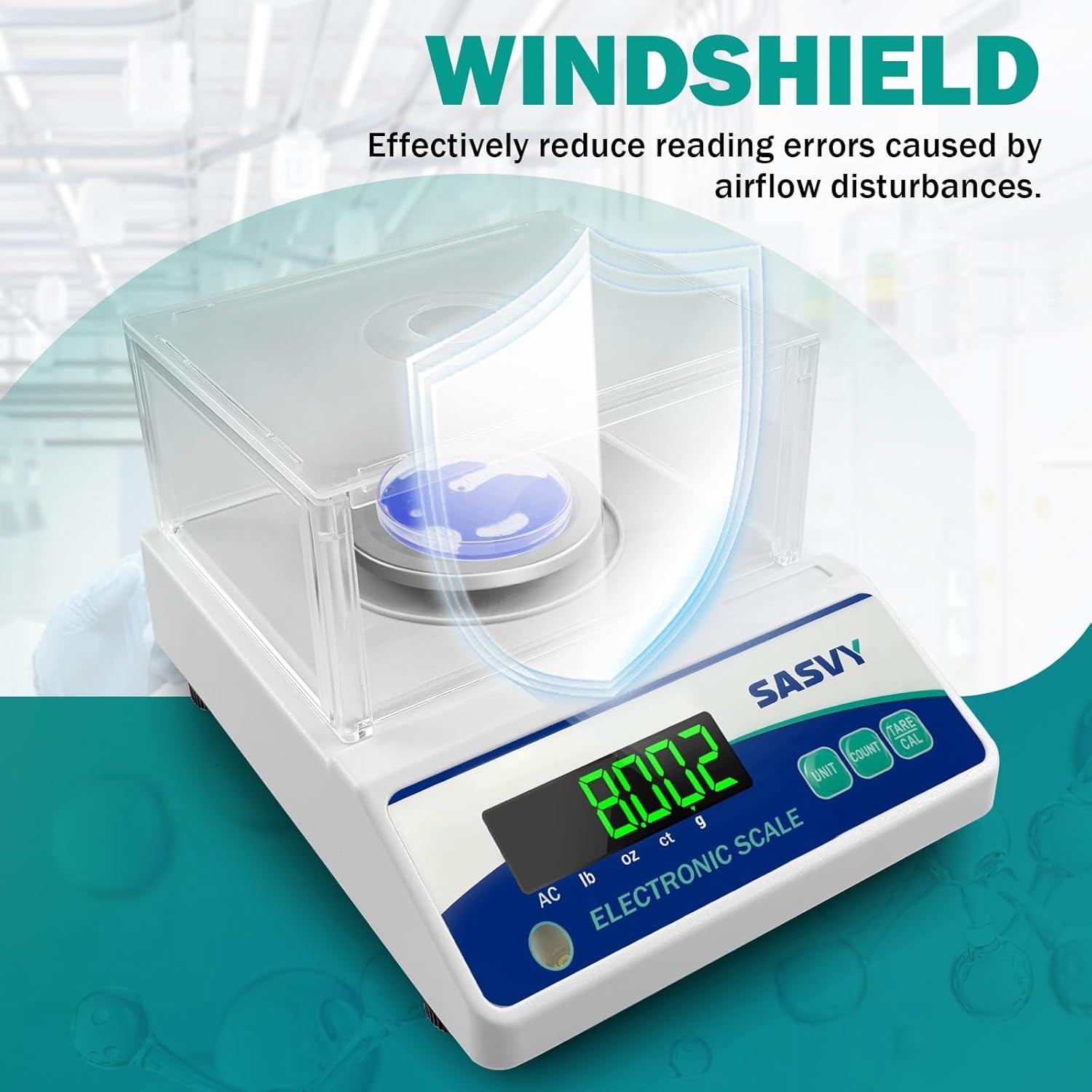 Balanza de Laboratorio Digital SASVY 500g x 0.001g Alta Precisión