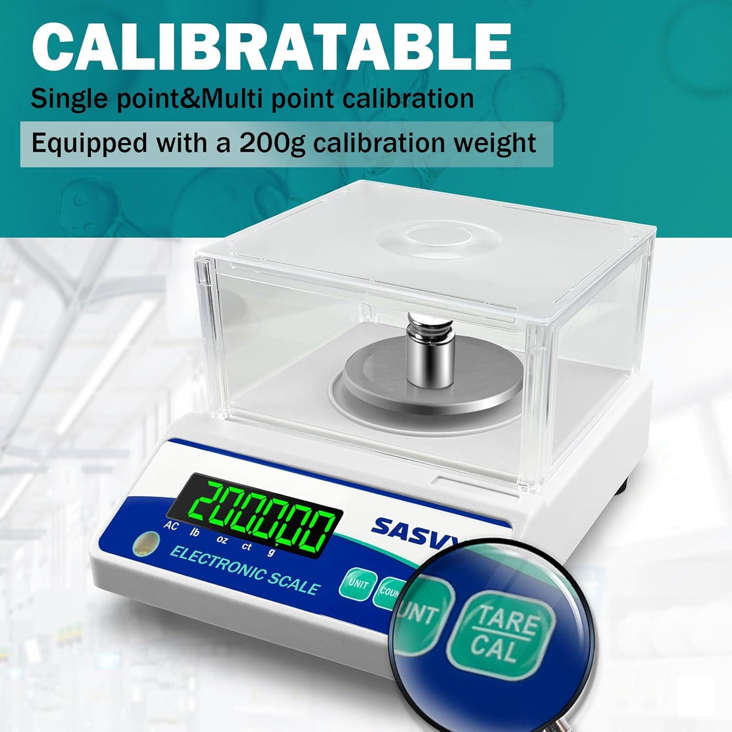 Balanza de Laboratorio Digital SASVY 500g x 0.001g Alta Precisión