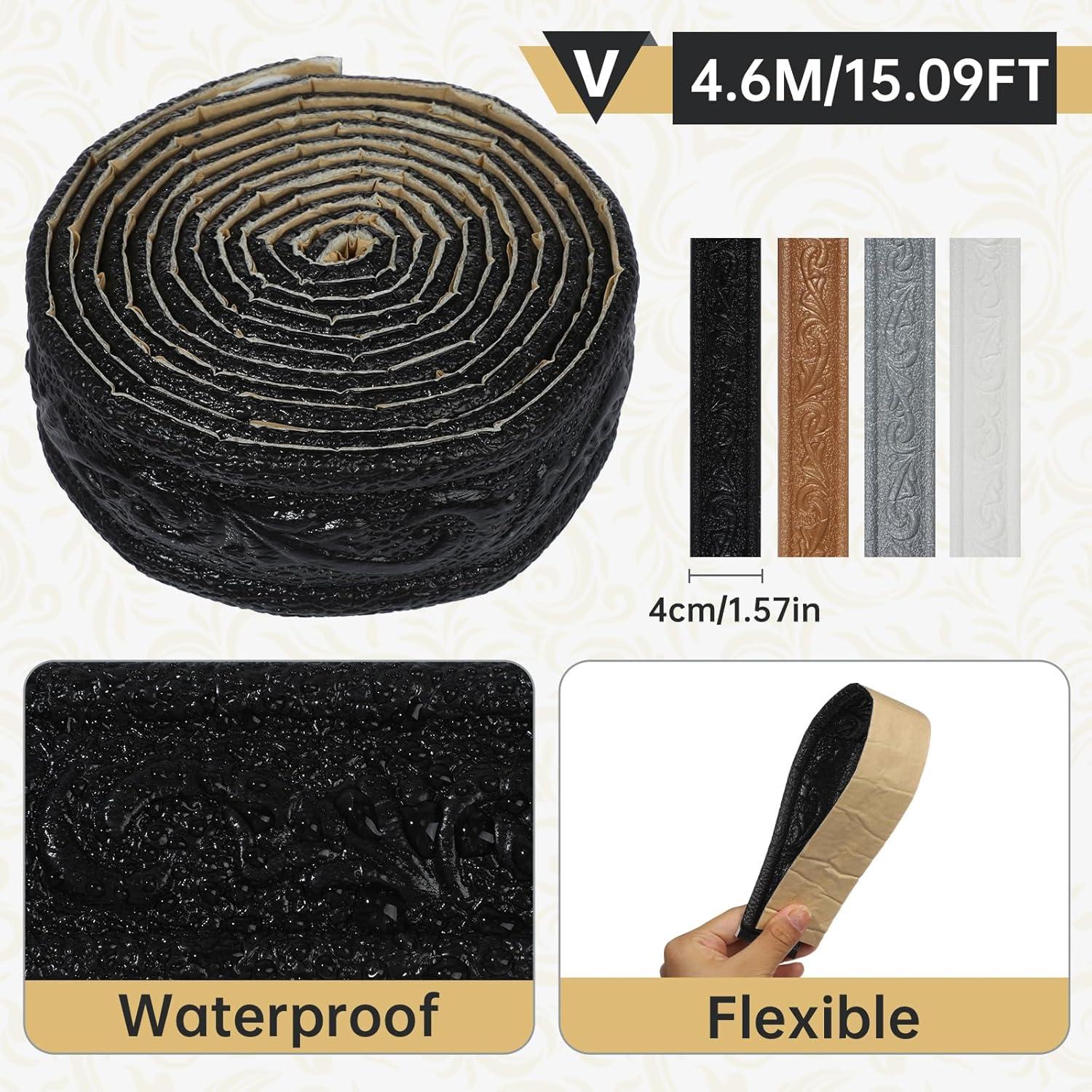 Moldura de Espuma Autoadhesiva Glavatrix 4 cm x 4.6 m Negra