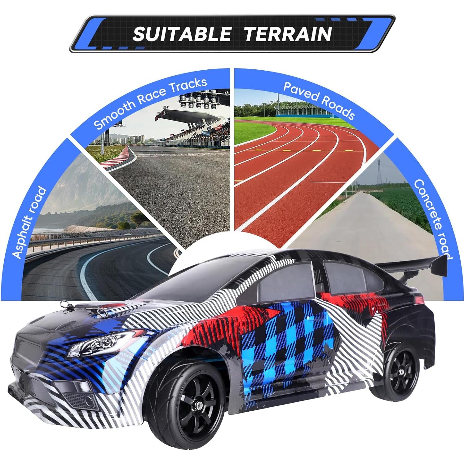 Ruedas de Drift RC 1/10 AllinRC 12mm 65mm Neumáticos Goma