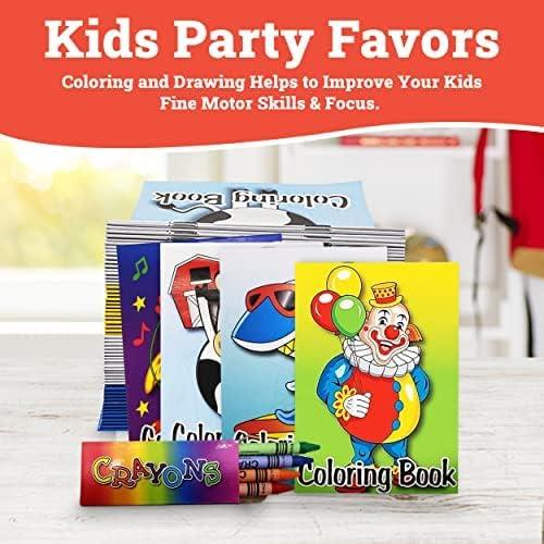 24 Libros para Colorear y Crayones Bottles N Bags 12,7x17,8cm