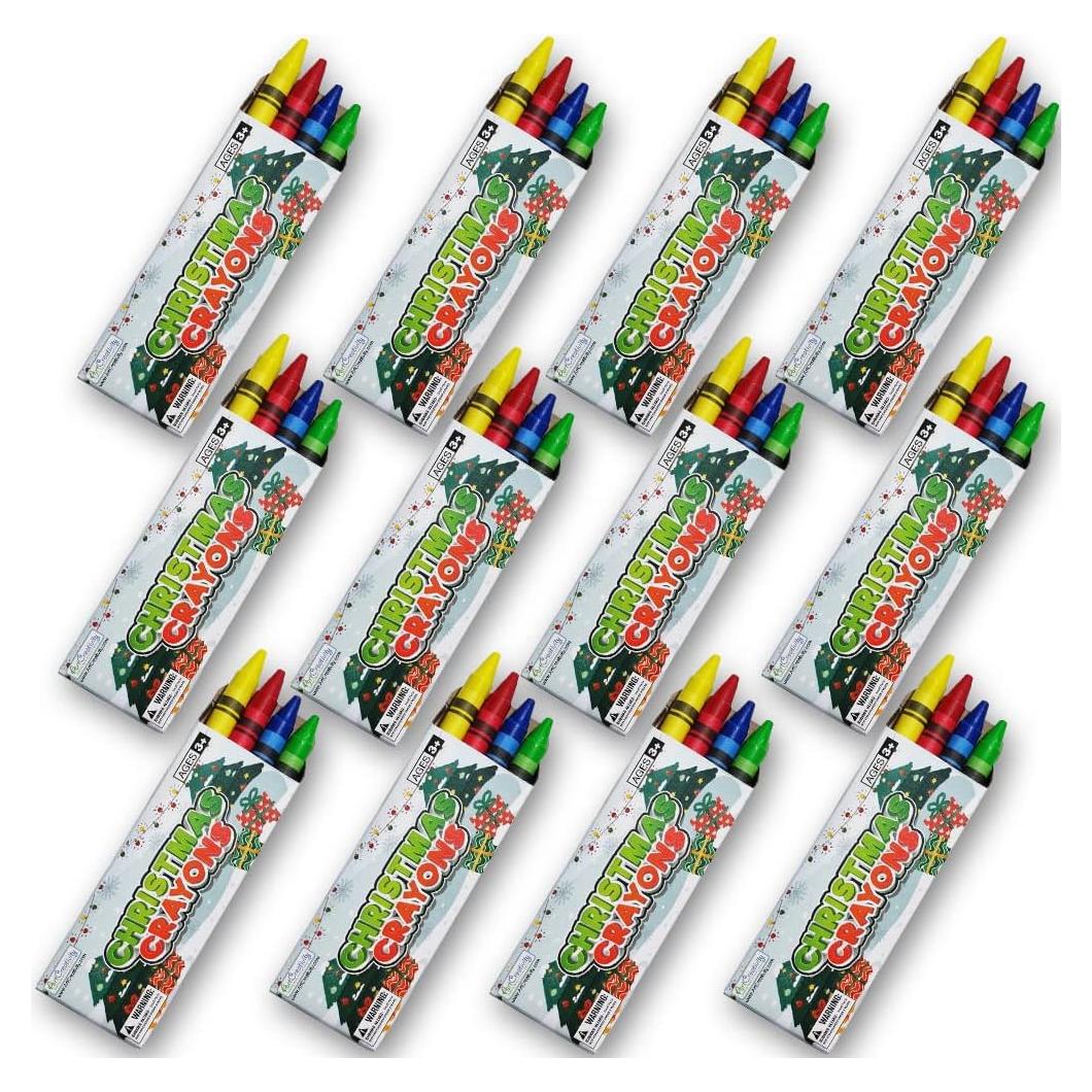 Crayones de Navidad ArtCreativity 12 Cajas 4 Crayones Cada Una