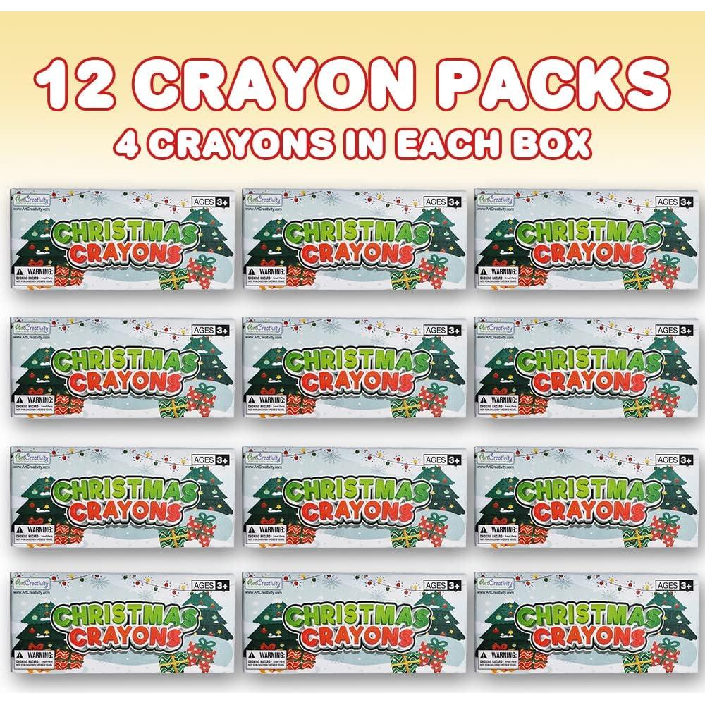 Crayones de Navidad ArtCreativity 12 Cajas 4 Crayones Cada Una