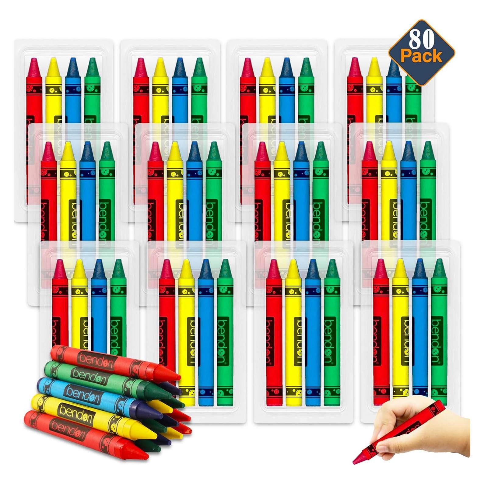 80 Crayones Jumbo Crenstone - 20 Paquetes Gruesos No Tóxicos