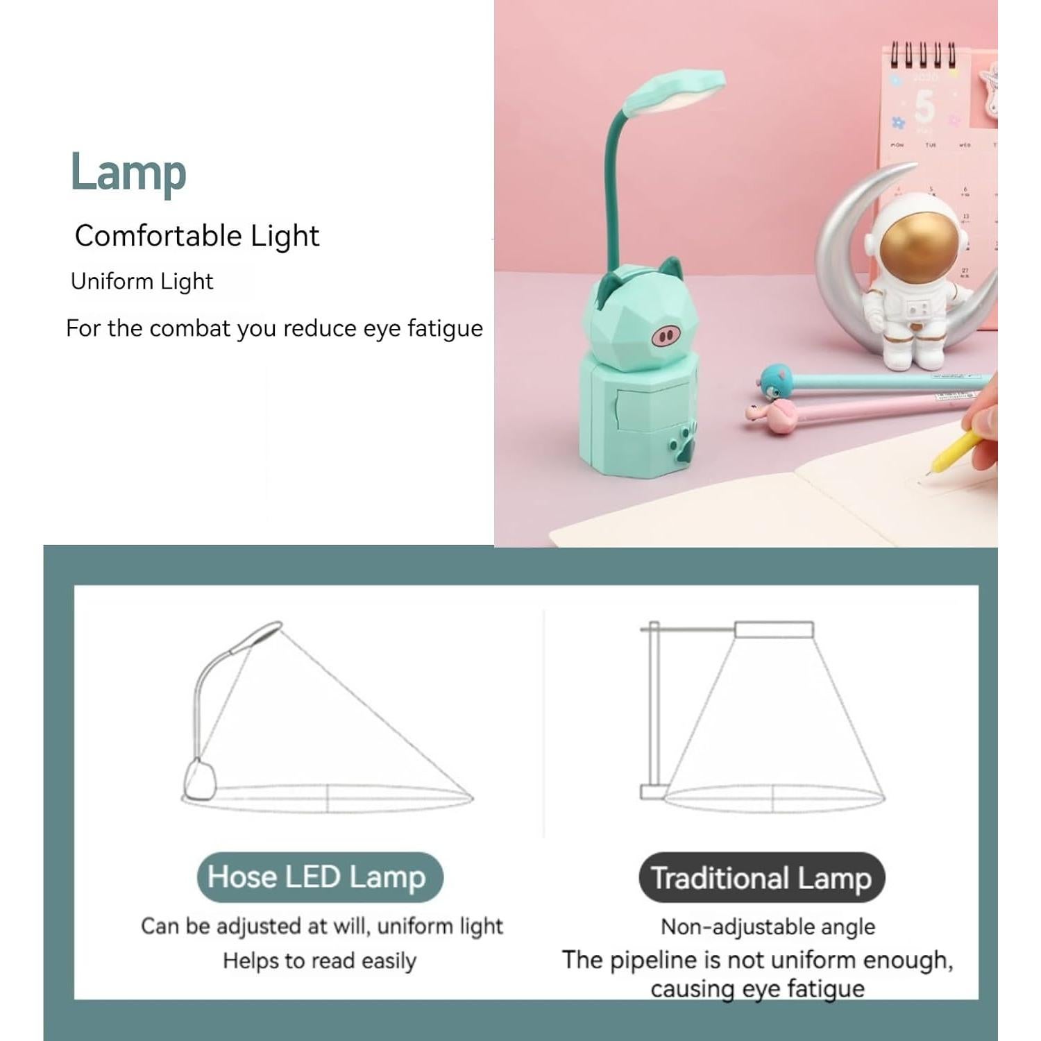 Lámpara de Escritorio LED Atigmdc Plegable Recargable USB Amarillo