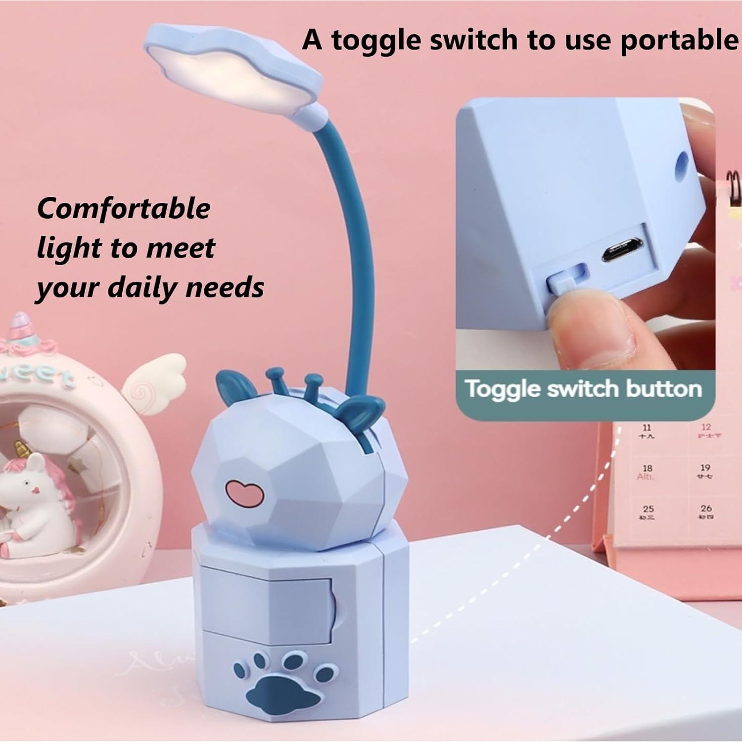 Lámpara de Escritorio LED Atigmdc Plegable Recargable USB Amarillo