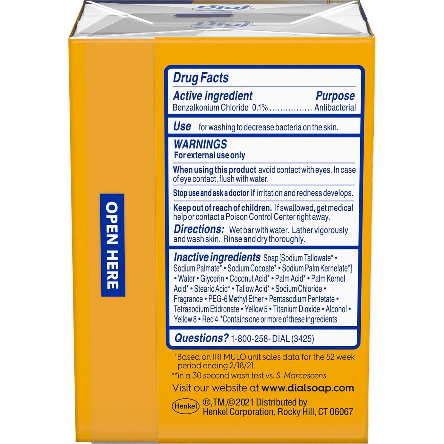 Jabón Antibacteriano Dial Gold 90g - Paquete de 2 Barras