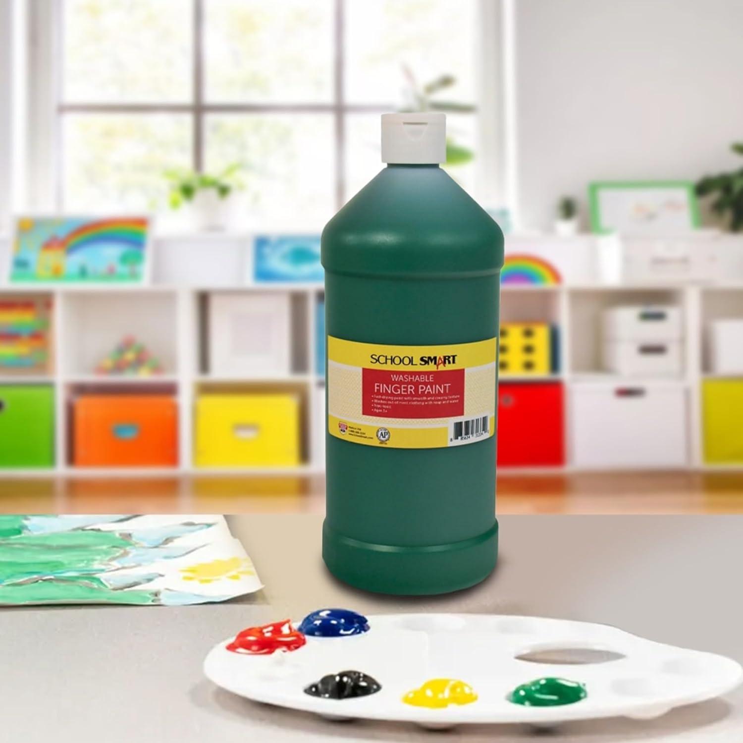 Pintura de Dedos Lavable School Smart Verde 0.95L