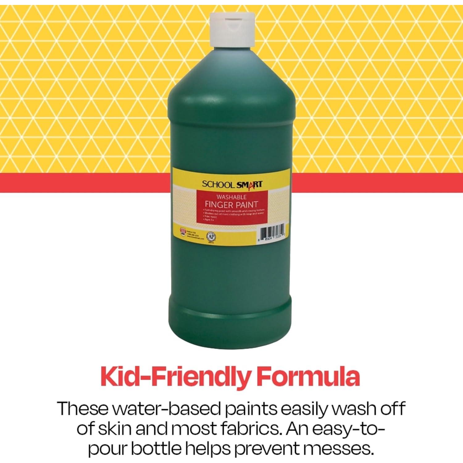 Pintura de Dedos Lavable School Smart Verde 0.95L