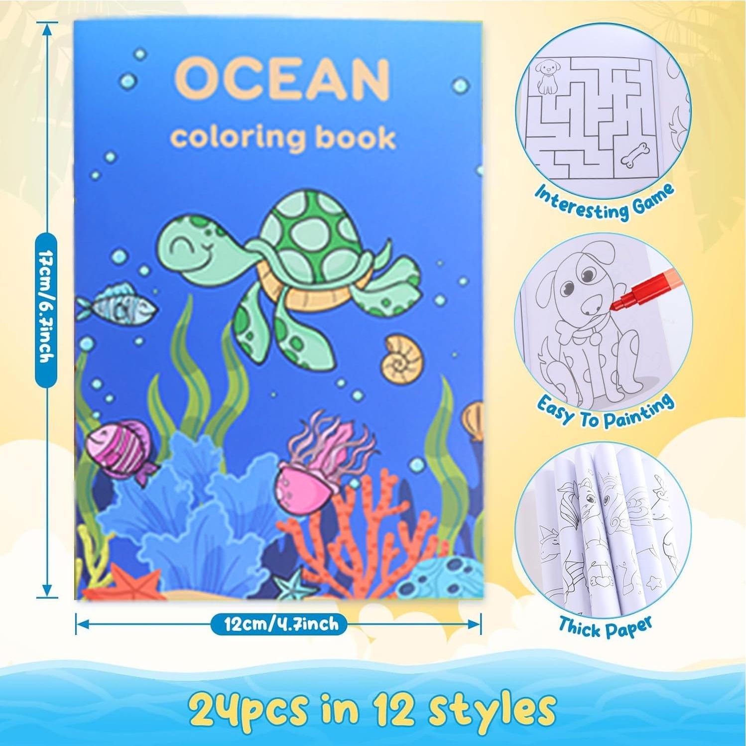 Paquete de 24 Libros para Colorear Riccioney con Crayones