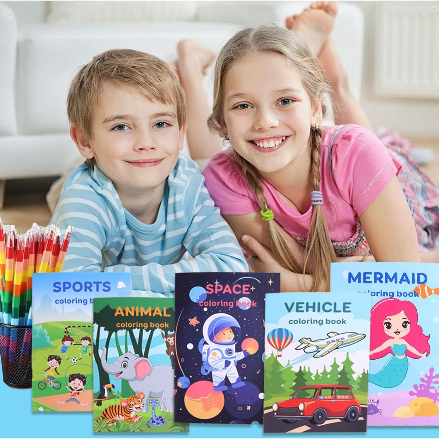 Paquete de 24 Libros para Colorear Riccioney con Crayones