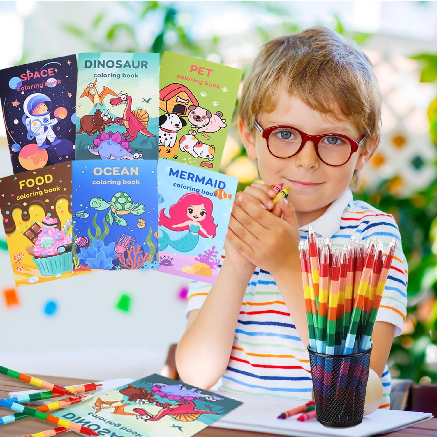 Paquete de 24 Libros para Colorear Riccioney con Crayones