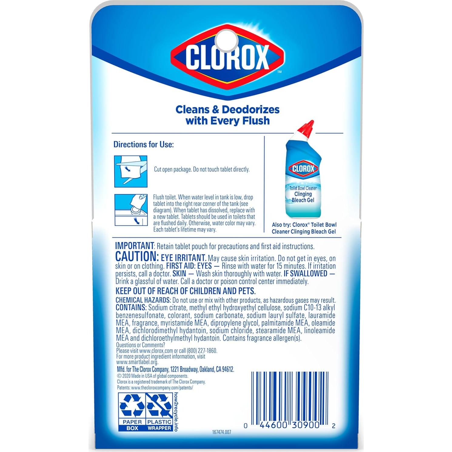 Tabletas de Inodoro Clorox Ultra Clean Blanqueador 2 Unidades